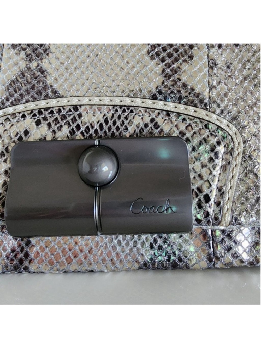 NWOT Coach Limited Edition Metallic Snakeskin Clutch - Picture 3 of 16